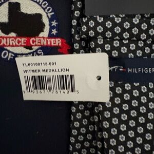Tommy Hilfiger Navy and White Medallion Tie